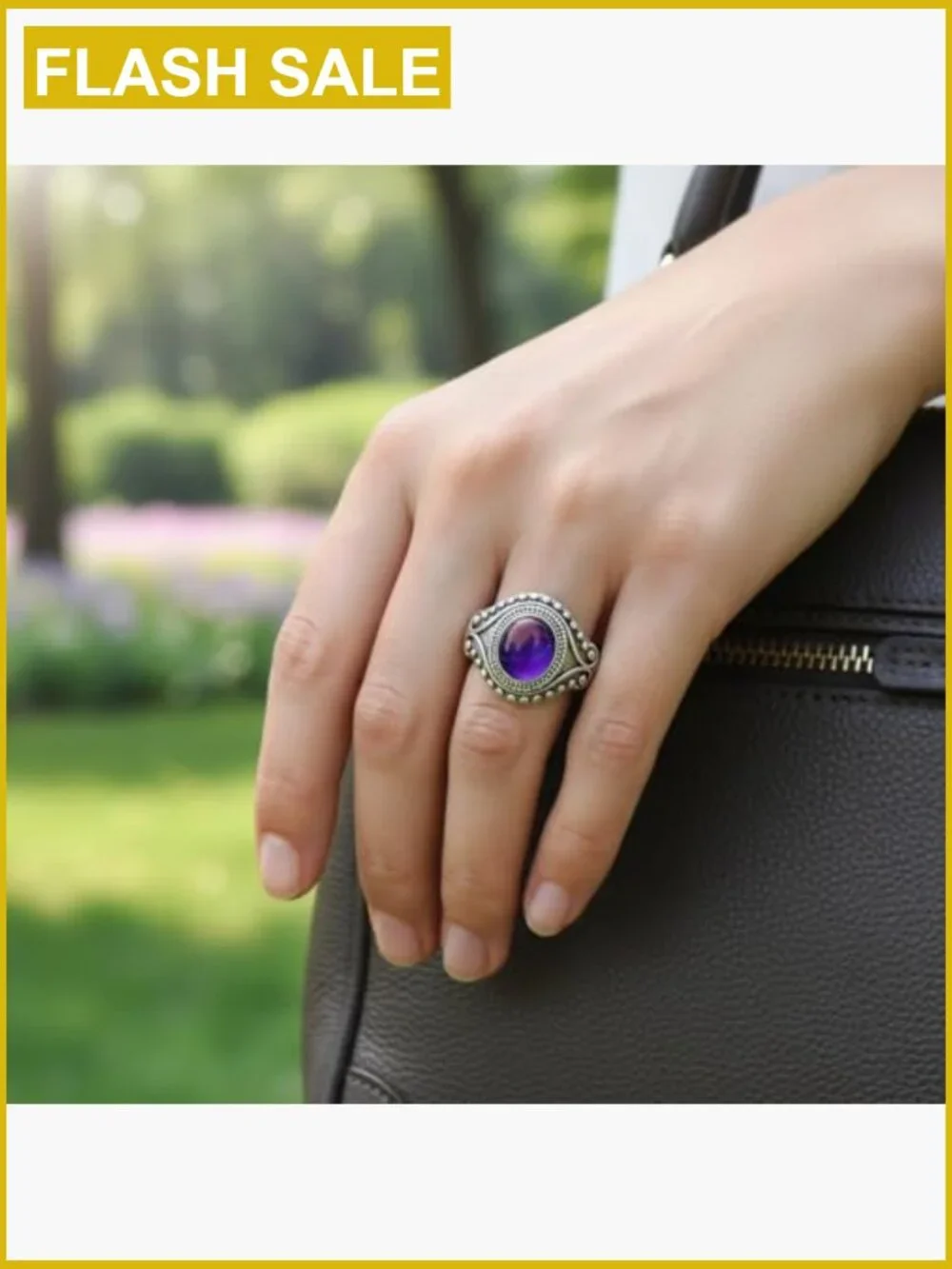 Vintage Evil Eye Mood Ring S925 Sterling Silver Color Changing Stone